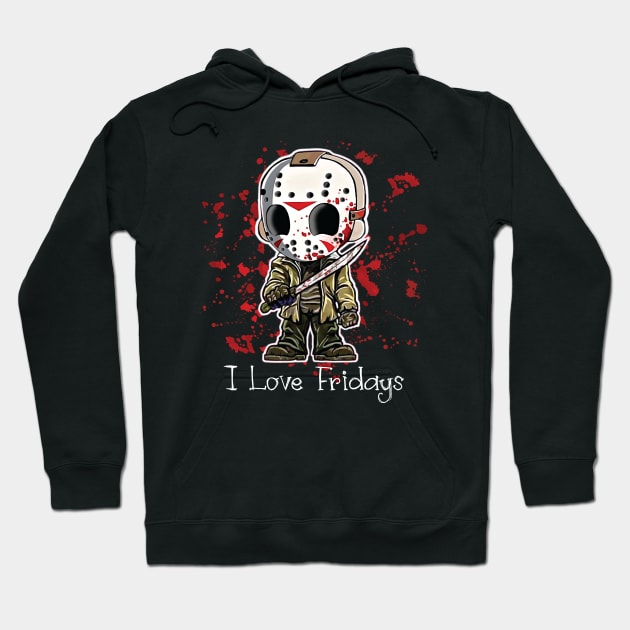 I Love Fridays Hoodie by Alema Art